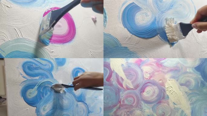 油画布蘸颜料油画水粉炳烯画材油画艺术笔触