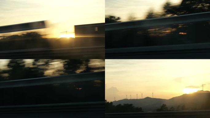 唯美车上沿途风景