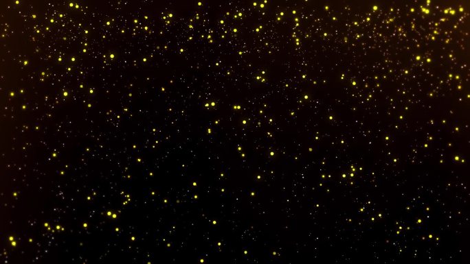 抽象魔法闪闪发光的金色粒子背景与星星坠落