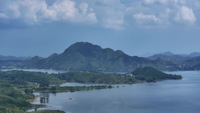 河北易水湖景区航拍水库超清景色