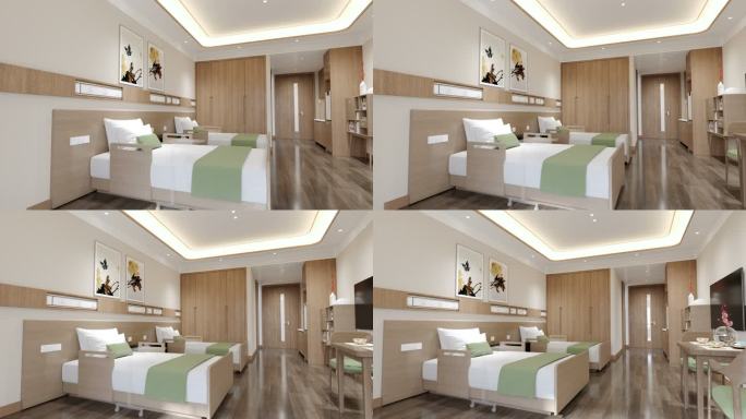 养老中心卧室标准间三维动画