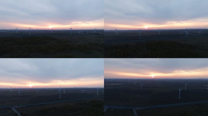 草原黎明03  蒙古包 风力发电