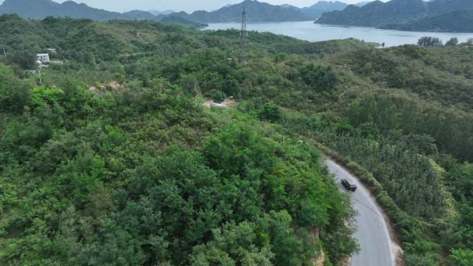 河北易水湖景区航拍水库超清景色