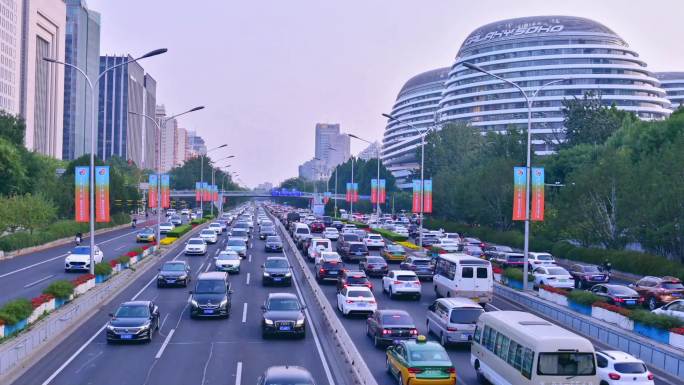 东四商圈地标车流延时