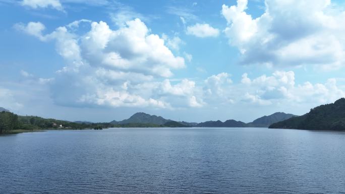 河北易水湖景区航拍水库超清景色