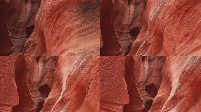 低角度观看亚利桑那州羚羊峡谷砂岩地层的景色