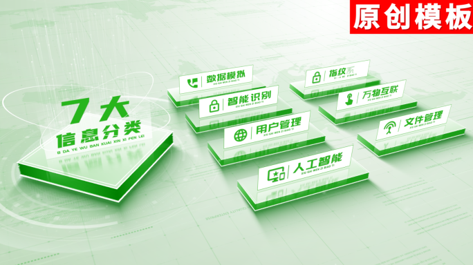 7-绿色项目图文分类AE模板包装