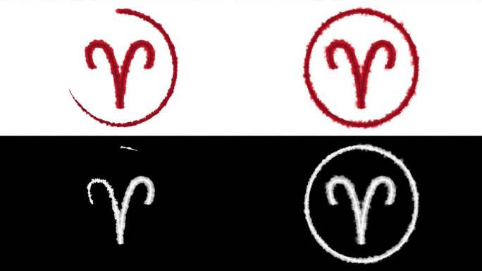 [M]墨水绘制的生肖符号-白羊座符号