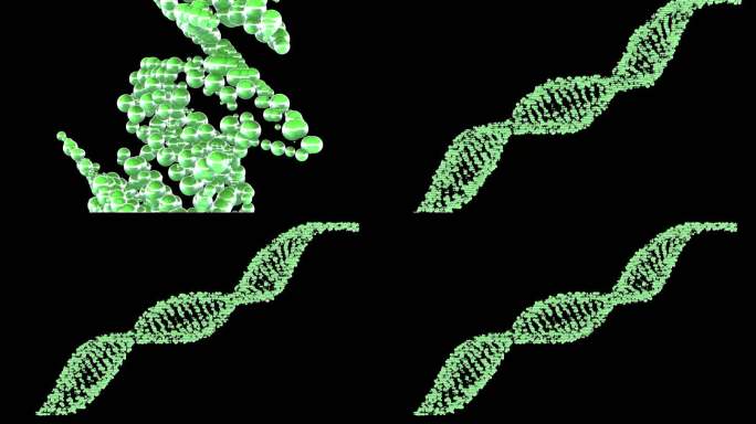 特效小球组合成DNA链条