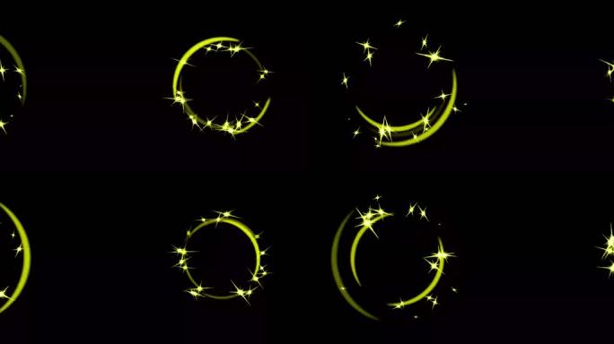 黄色粒子 转圈 发光 圆