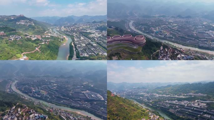 茅台产地全景 酒厂 旅游风景区