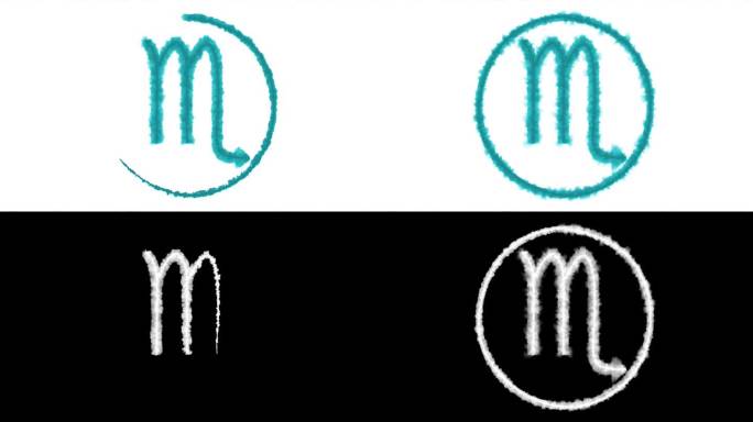 [M]墨水绘制的十二生肖符号-天蝎座符号