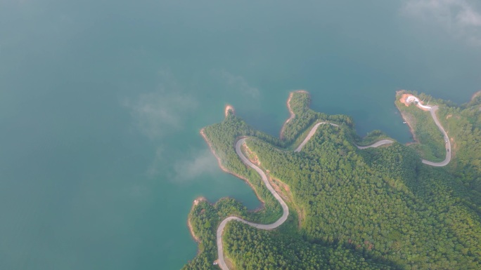 航拍湖南永州江华涔天河山水风光