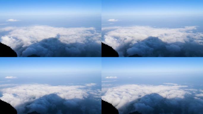 从峨眉山云海之巅看白云在山下移动的4k延时镜头。