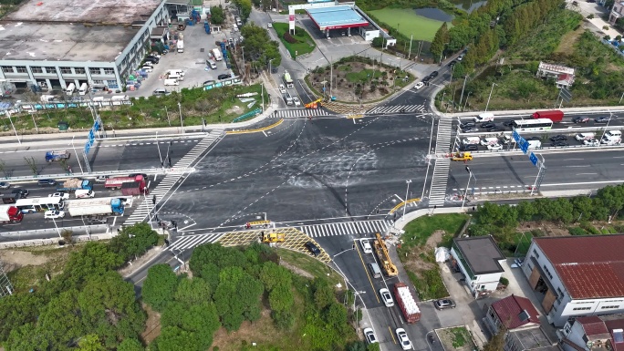 【4K延时】岔路口车流延时航拍