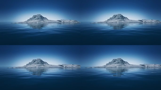 湖泊和雪山，3d渲染。
