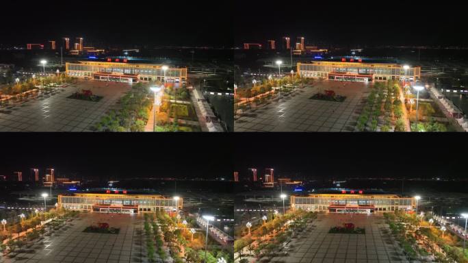 荆州站夜景4K航拍