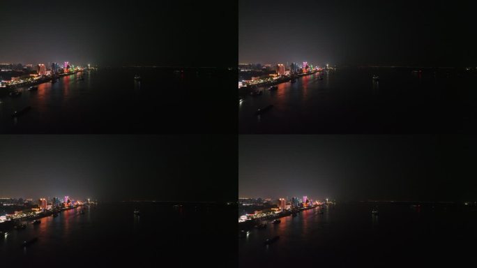 九江长江国家文化公园夜景航拍九江夜景风光