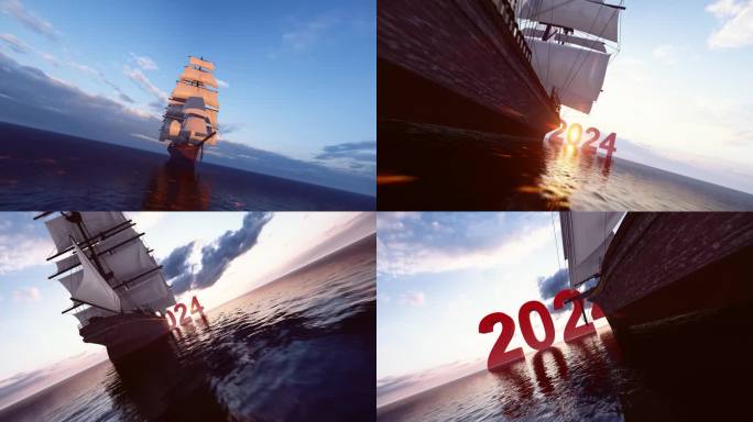 4K新征程海上帆船扬帆起航驶向2024