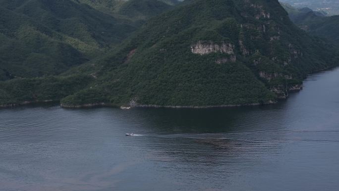 河北易水湖景区航拍水库超清景色