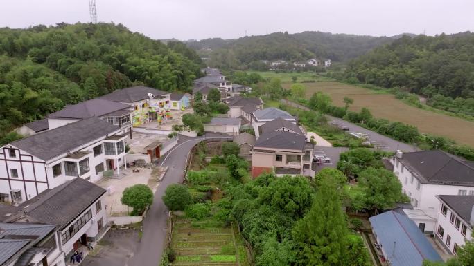 湖南益阳清溪村夏季航拍