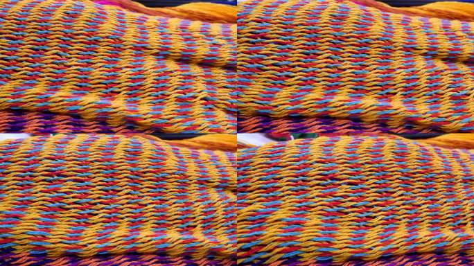 红、黄、蓝针织面料布料为抽象表面背景