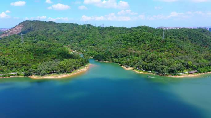 金钟水库 航拍中山美景