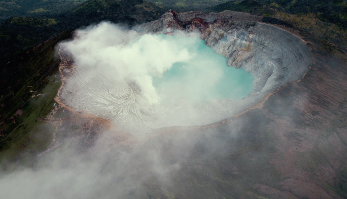 火山湖航拍