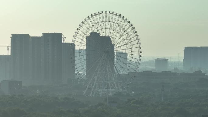 甘肃武威市摩天轮航拍