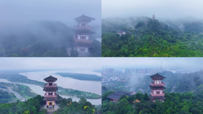 鄂州西山风景区云海4K高清航拍