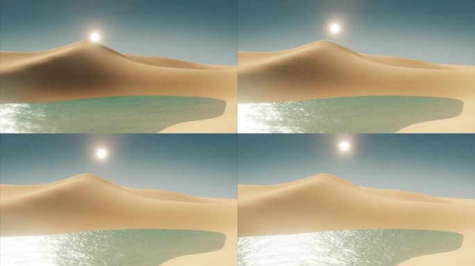 沙漠中的生命之河:令人惊叹的绿洲鸟瞰图[4K动画]-25 FPS