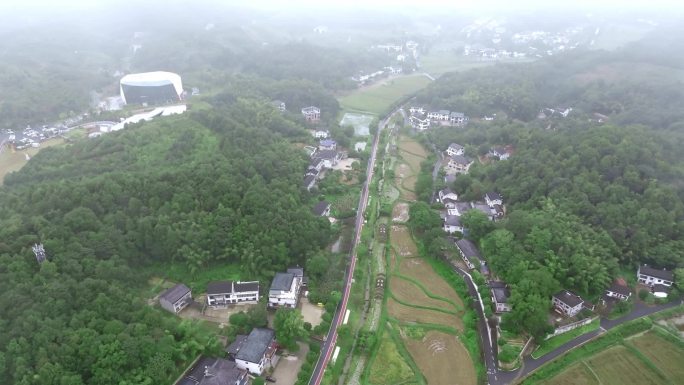 湖南益阳清溪村夏季航拍