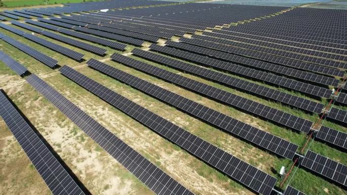 威斯康辛州的一片太阳能电池板吸收太阳能并将其转化为电能。
