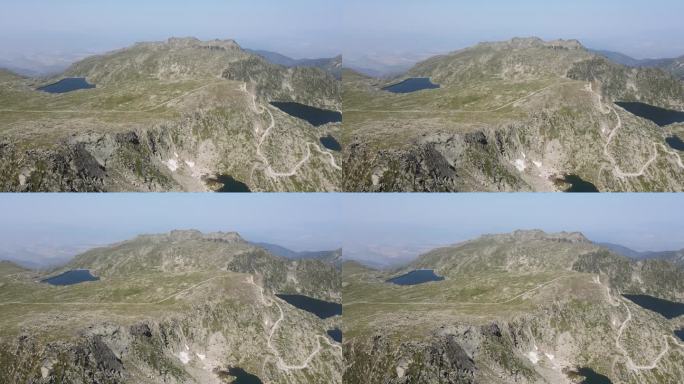 保加利亚卡林峰附近的里拉山夏季鸟瞰图