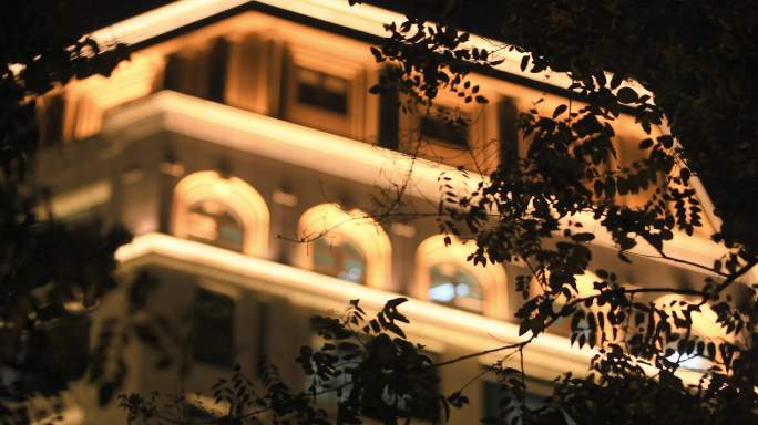 中国化学大厦夜景灯光