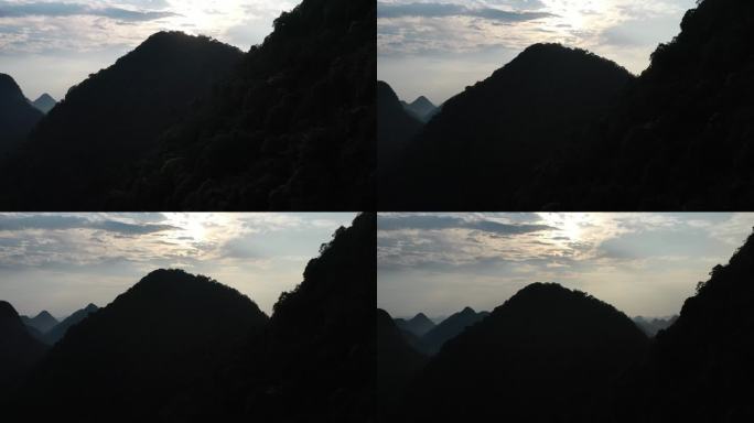 贵州高山日出剪影