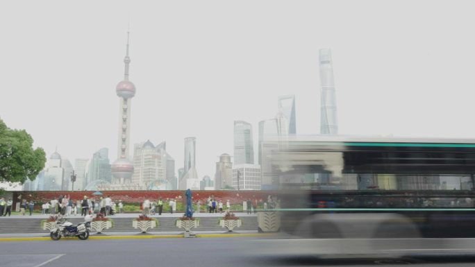 上海慢门/汽车行驶/人流脚步 街景
