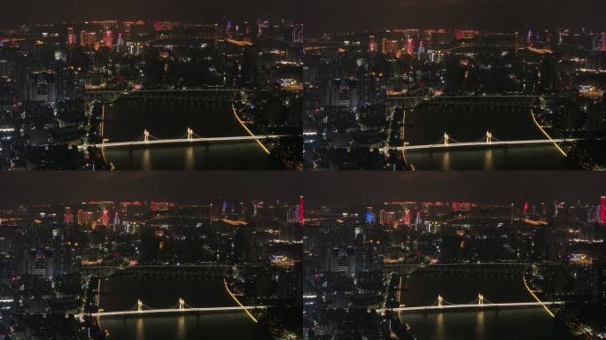 4K-Log-航拍珠海香洲夜景，白石桥