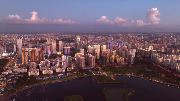 海南海口秀英区夜景