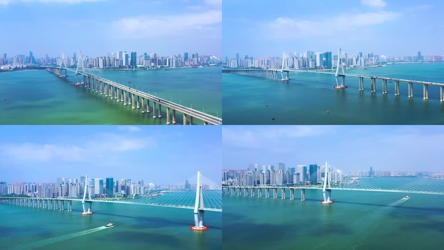 航拍湛江宣传片海湾大桥地标4K