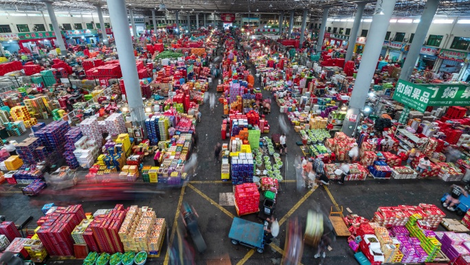 义乌农贸城果品批发市场延时摄影