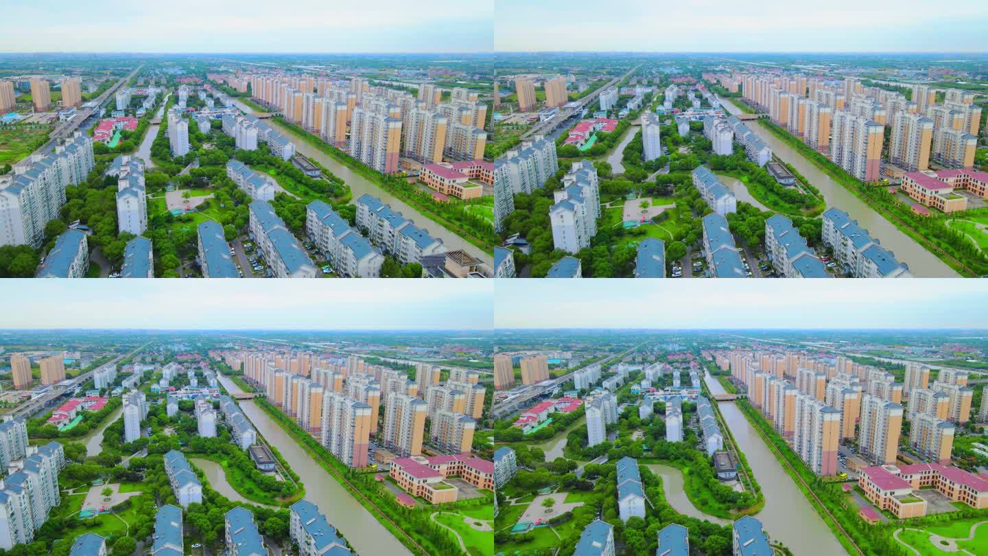 上海浦江瑞和城街区小区闵浦小区4K航拍