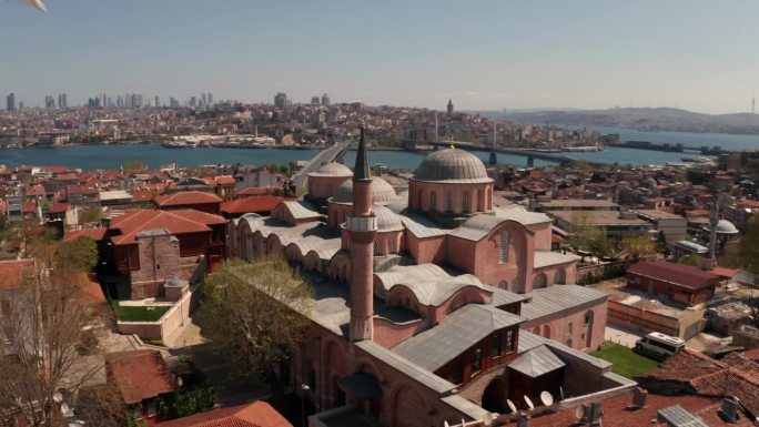 Molla Zeyrek Camii，从伊斯坦布尔Bytazntium教堂皈依，无人机录像，oe01