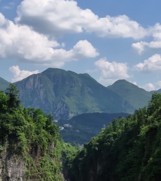 高清竖屏航湖北恩施大峡谷一炷香五指山风景