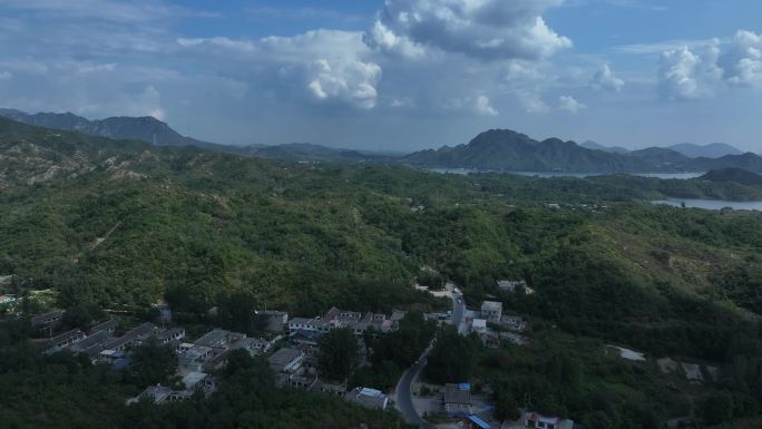 河北易水湖景区航拍水库超清景色