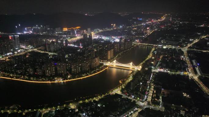 4K-Log-航拍珠海香洲夜景，香山桥