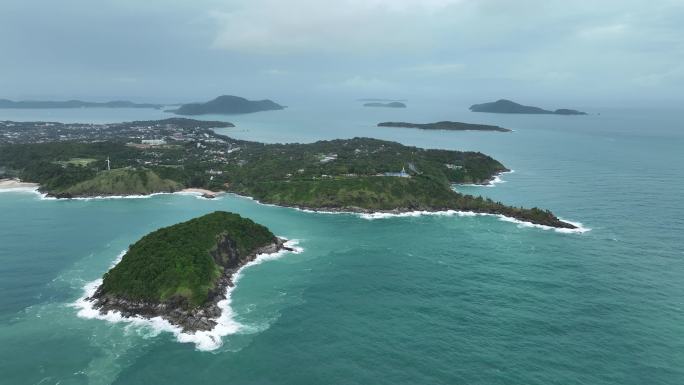 航拍泰国普吉岛本岛及周边海岛自然风光