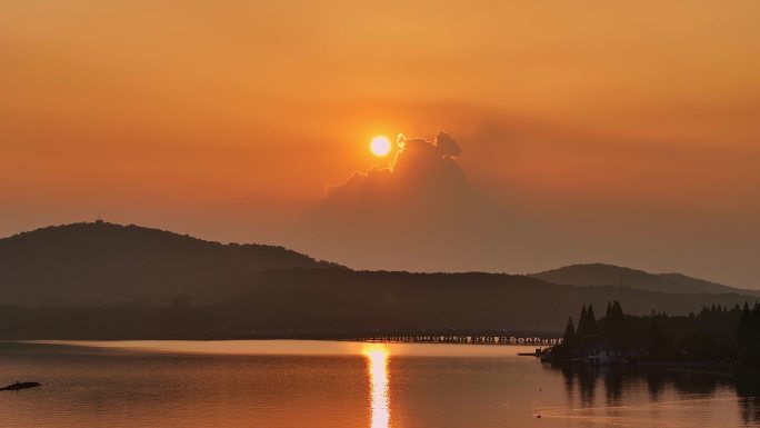 无锡太湖 蠡湖 夕阳日落