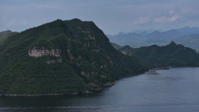 河北易水湖景区航拍水库超清景色