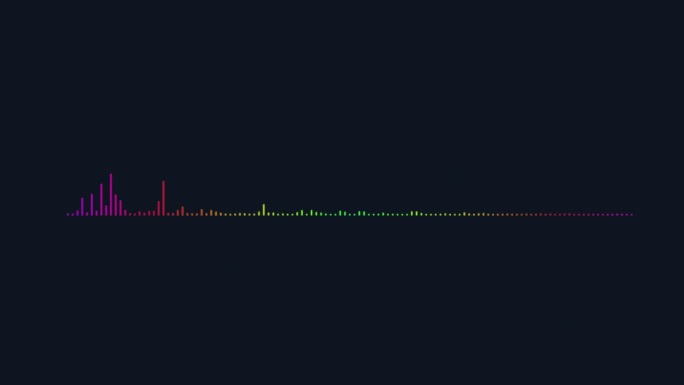 彩色的波形音频。蓝色声波背景上的抽象颜色。循环动画。